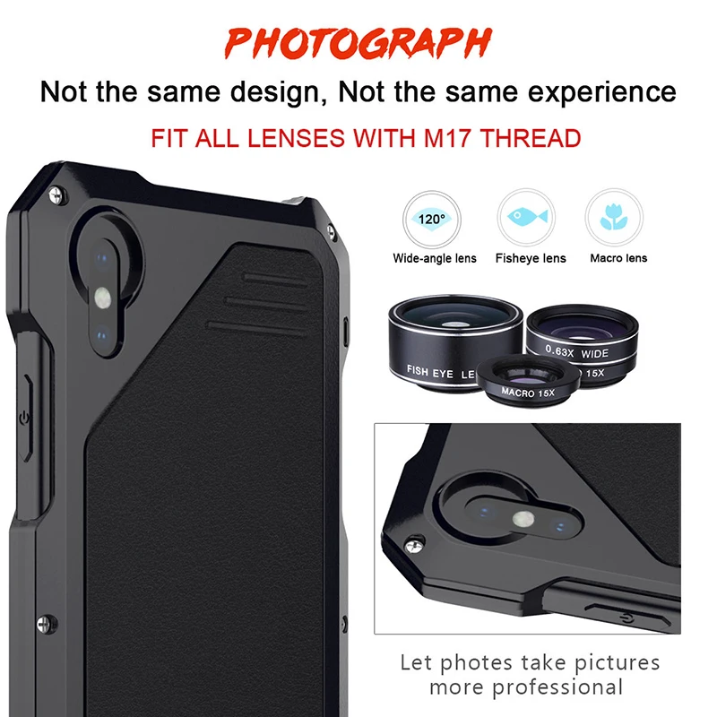 Luxury armor Metal Aluminum Waterproof phone Case for iPhone XR X 6 6S 7 8 Plus XS Shockproof Dustproof Camera Heavy Duty Cover |