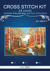 Высококачественный красивый набор для вышивки крестиком, горячая Распродажа, Золотая роща, Березовое дерево, лес, река, риолис 1155