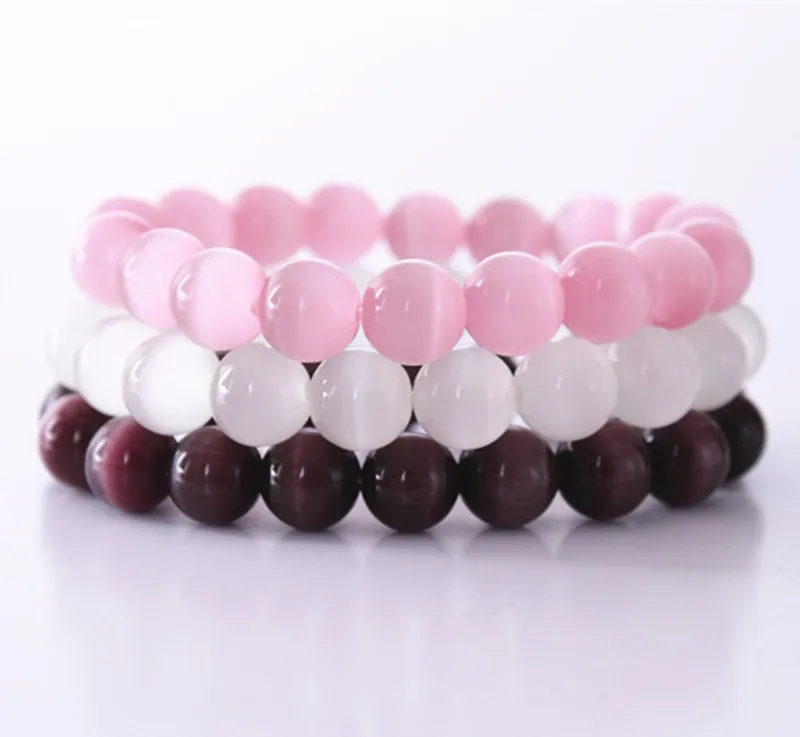 

Stretch 8MM Color opals Beads Natural Stone Quartz Fluorite Bracelet for Women Christmas Gift