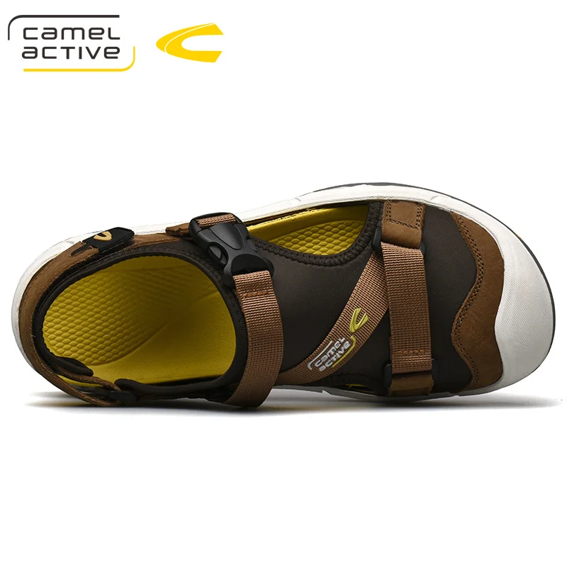 Мужские сандалии из натуральной кожи Camel Active коричневые повседневные пляжные