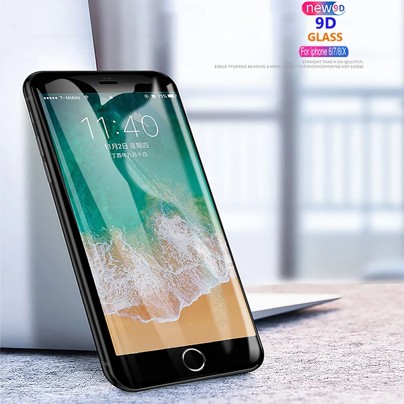 9D изогнутое полноэкранное защитное закаленное стекло для iPhone 6 6S 7 Plus на 8 X пленка |