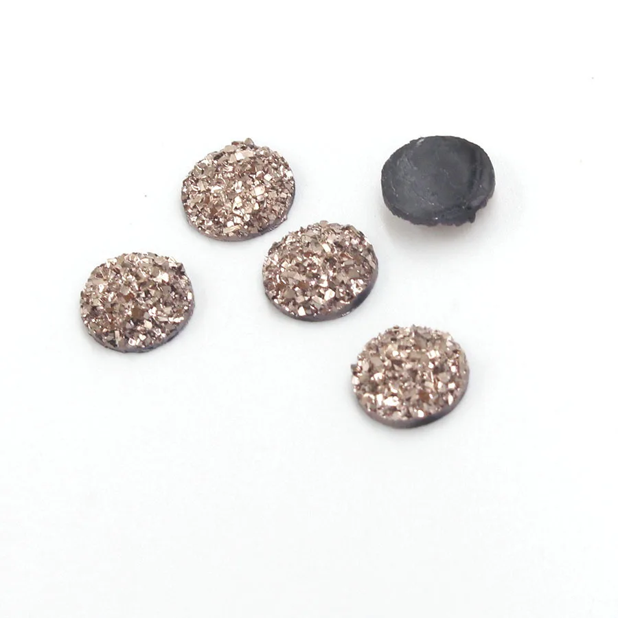 Jaymaxi 10 мм AB Цвет Druzy камень смола круглая плоская спина, кабошон для DIY украшения ювелирных изделий на заказ многоцветный 100 шт./лот