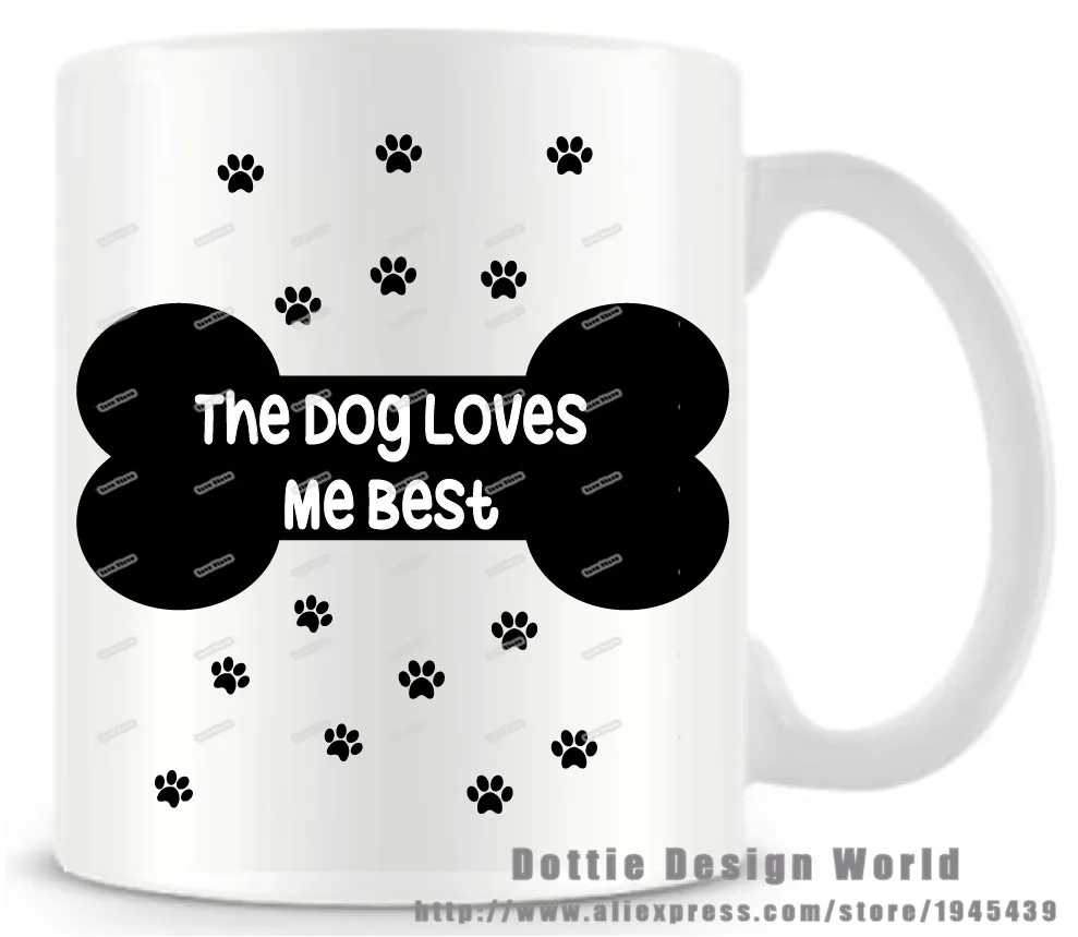 Собака любит меня лучше Забавный Новинка кружка 11oz Керамика белый кофе молока