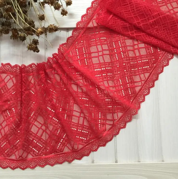 Горячий! 1 метр черная Красная Эластичная кружевная лента для рукоделия швейные