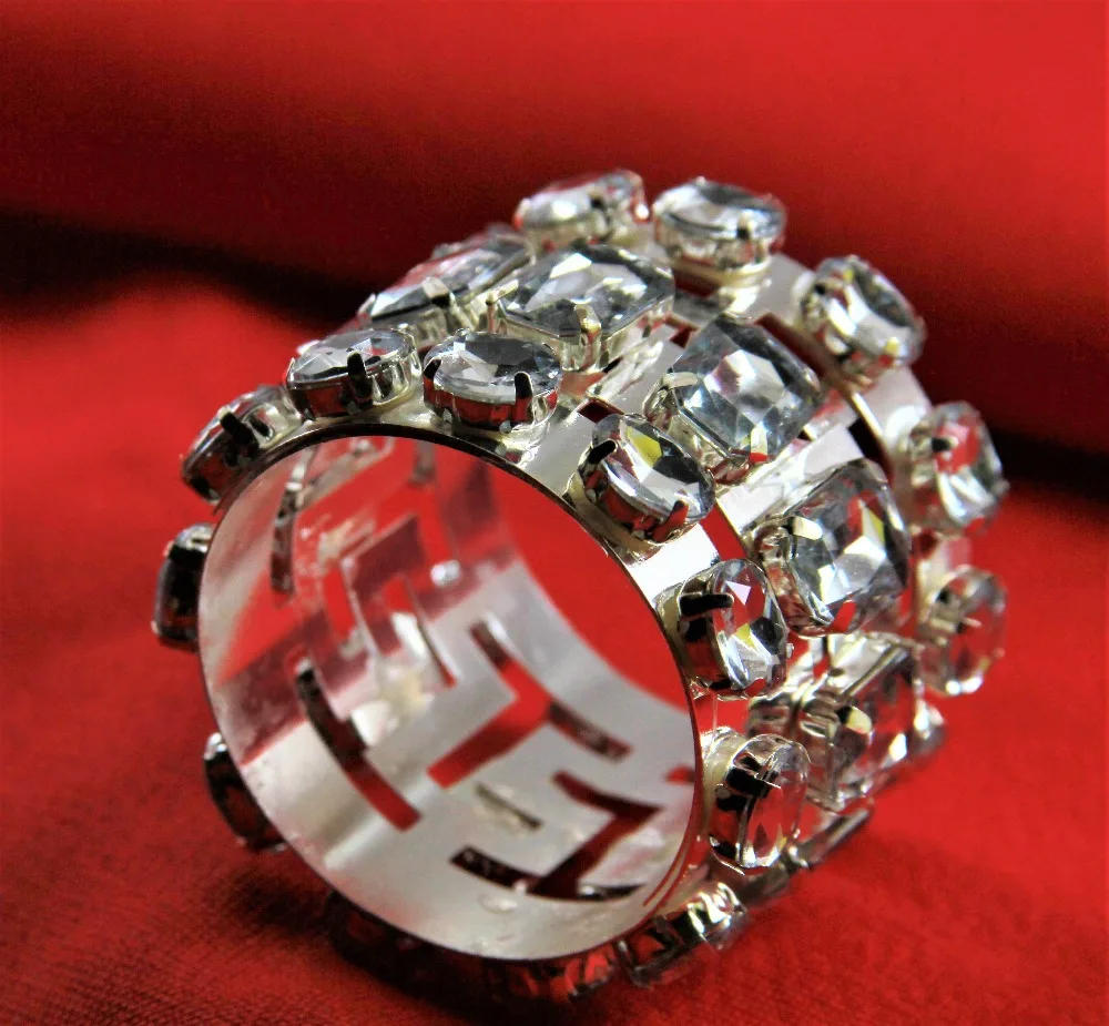 silber crystal wedding napkin ring silver decoration and holder by free shipping | Дом и сад