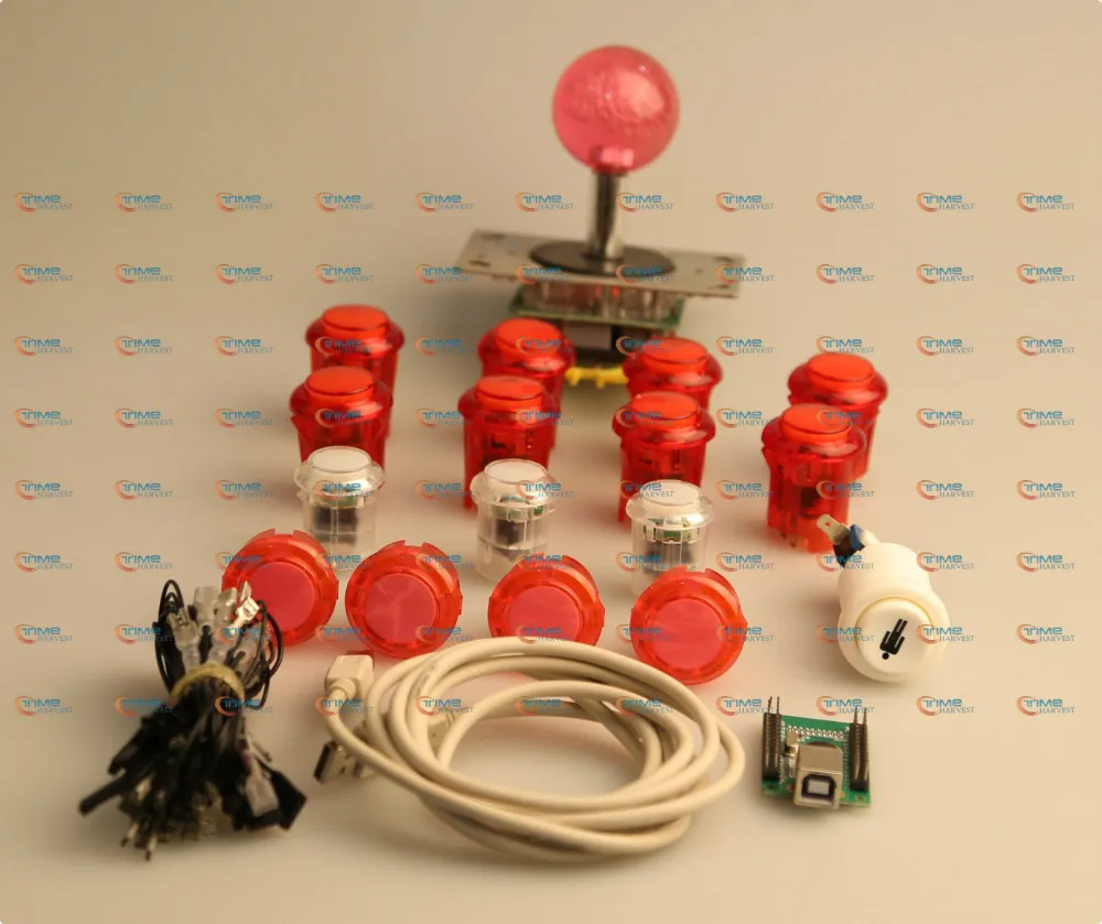 

Набор комплектов для аркадных игр со светодиодным джойстиком + светодиодная Кнопка 5 В, микропереключатель, USB-адаптер, кабель, провода для самостоятельного сбора аркадных игр