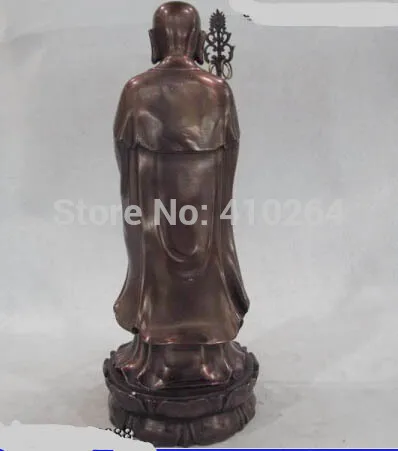 15 "Китай Буддизм Бронза Медь Datang Сюань Цзан Kshitigarbha Дзидзо Статуя Будды | Дом и