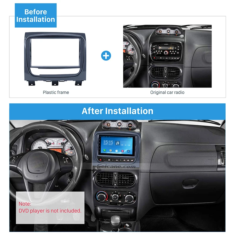 Seicane 2 Din Автомобильная рамка для радио стерео FIAT STRADA DVD панель устанавливаемая автомобильный комплект аудио