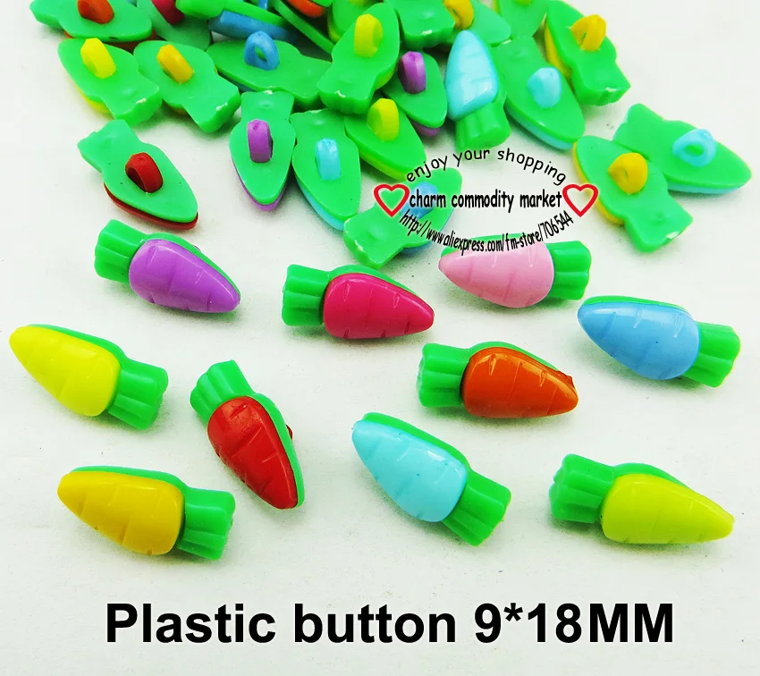 100 шт. окрашенные в морковь пластиковые пуговицы пальто сапоги Швейные