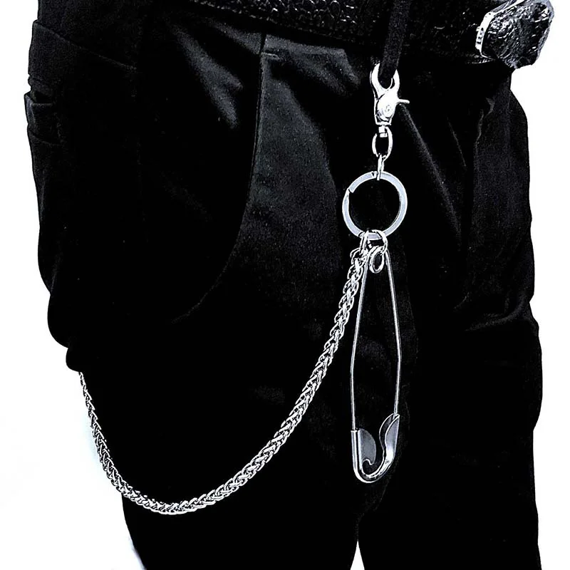 Нержавеющая сталь длинные хипстерские брелки металлический кошелек пояс