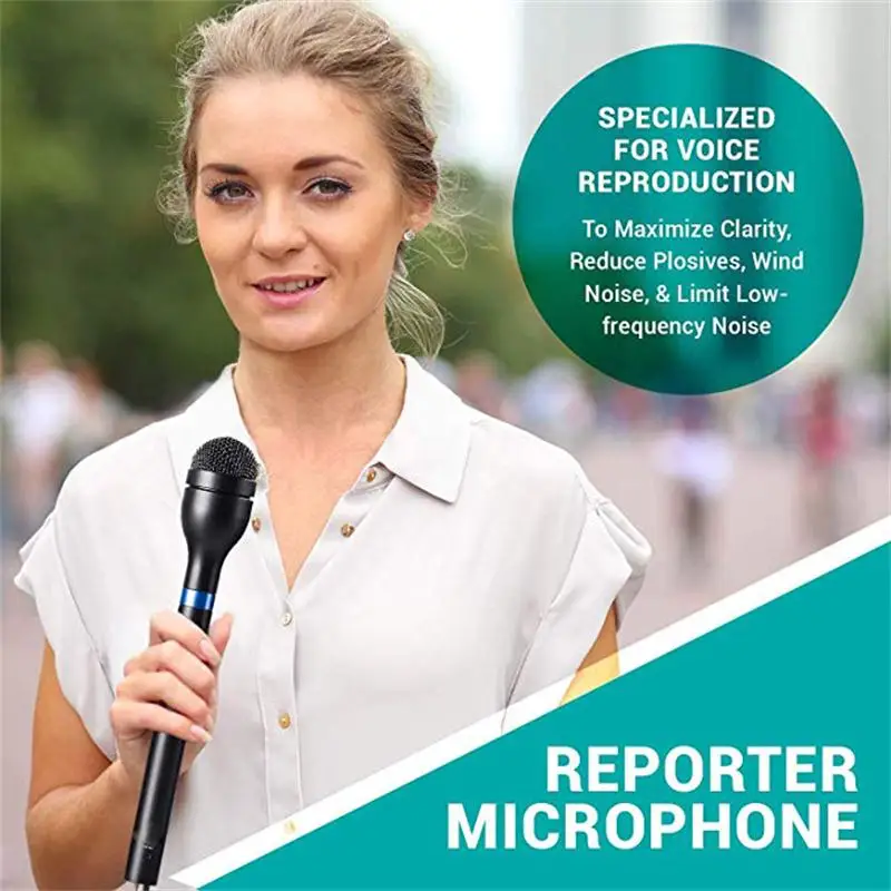

FELYBY HM100 Dynamic Handheld Microphone for ENG,Reporter Interview,Presentation Mic Omnidirectional XLR Microphone
