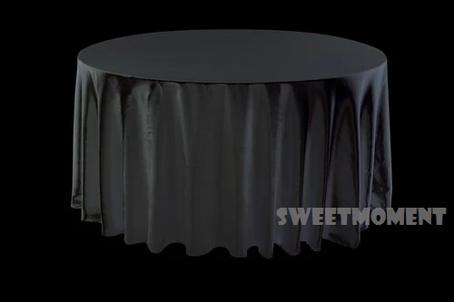 10 премиум черный сатин/полиэстер Скатерть для свадьбы горячая Распродажа