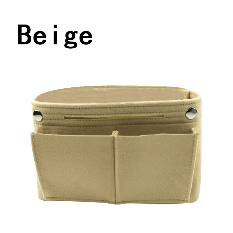 Beige Красный многокарманный косметический набор косметичек для путешествий с вставкой из войлочной ткани, органайзер для кистей, большое пространство, красочный карман, 22X15X9,5 см - Цвет: Beige