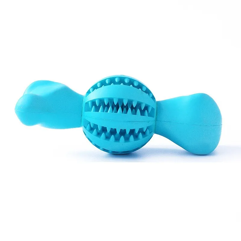 blue Игрушка для собак, Интерактивная игрушка для кормления, жевательная игрушка для собак, Очищающий мяч для зубов, ручной резиновый шар для собак - Цвет: blue