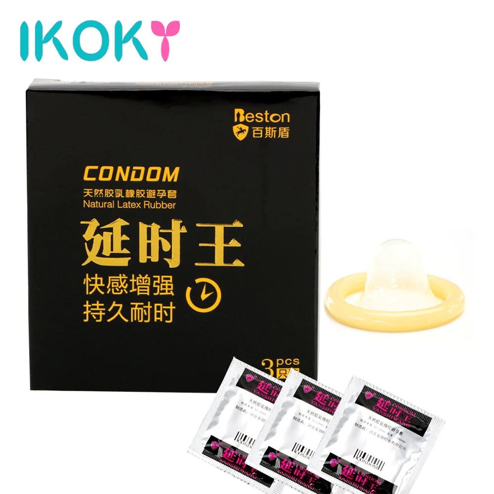 IKOKY 3 шт./кор. Кольца для пениса презервативы из натурального латекса супер