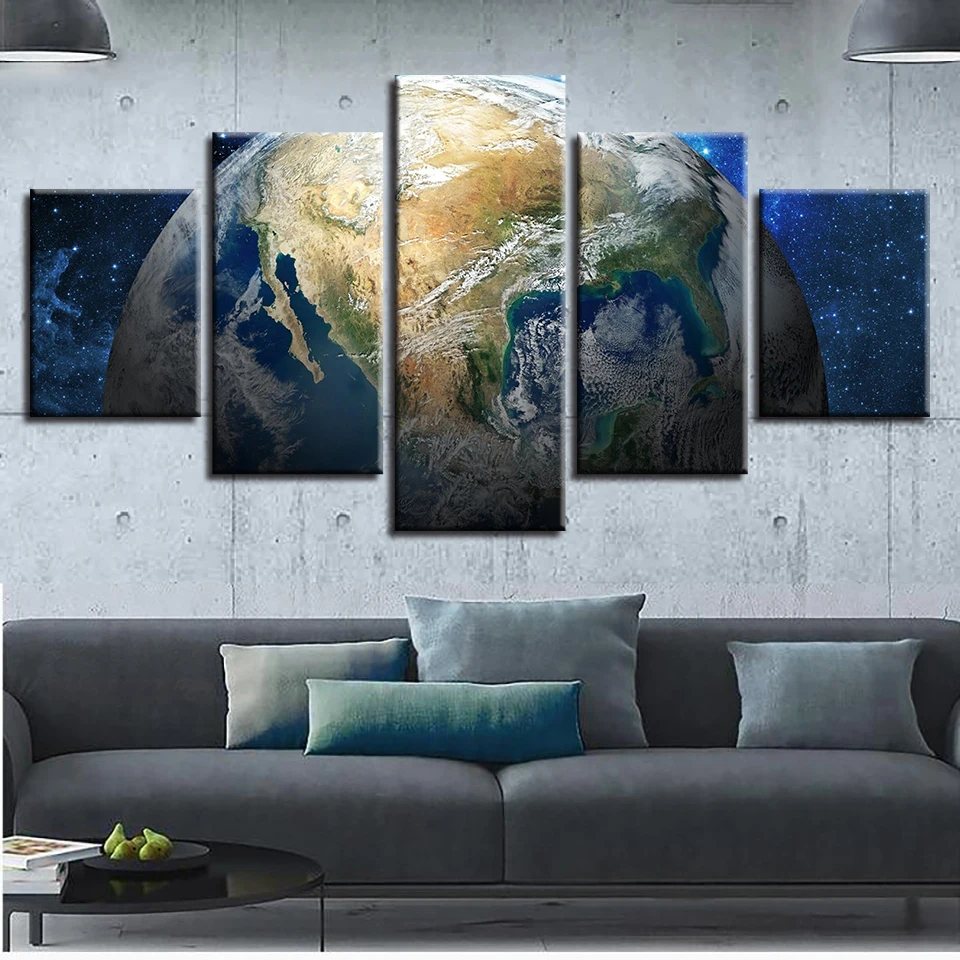 Космическая земля Юпитер Венера Солнце Луна и Вселенная 5 шт. настенные картины