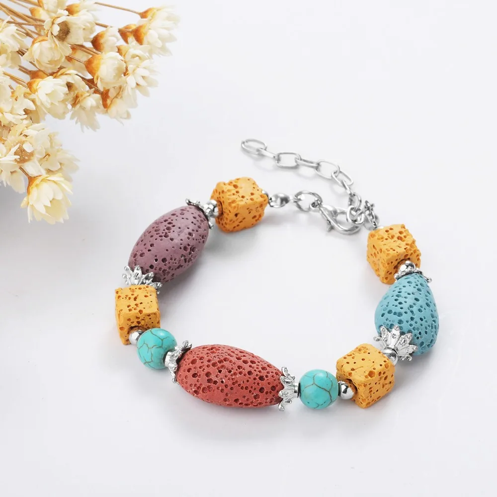 Рекомендуемые браслеты в богемном стиле натуральная синяя фиолетовая каменная