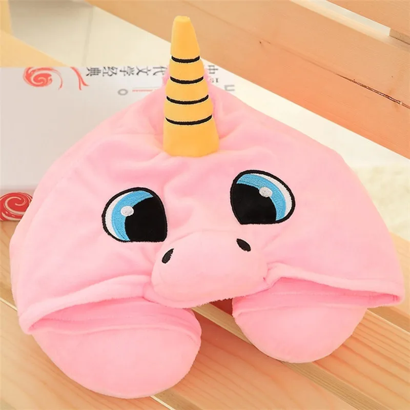 Новинка 2018 милый подголовник с единорогом шапочкой подушка для путешествий