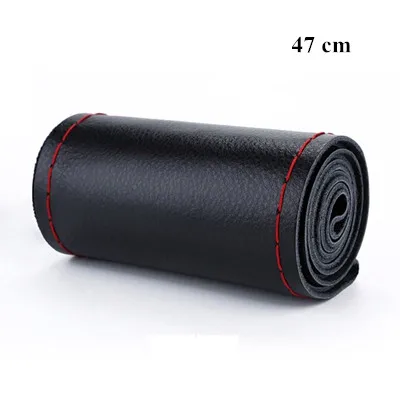 47 Red Thread DIY 42 45 47 50 см чехлы на руль мягкая кожаная оплетка на руль автомобиля с иглой и резьбой автомобильные аксессуары - Название цвета: 47 Red Thread