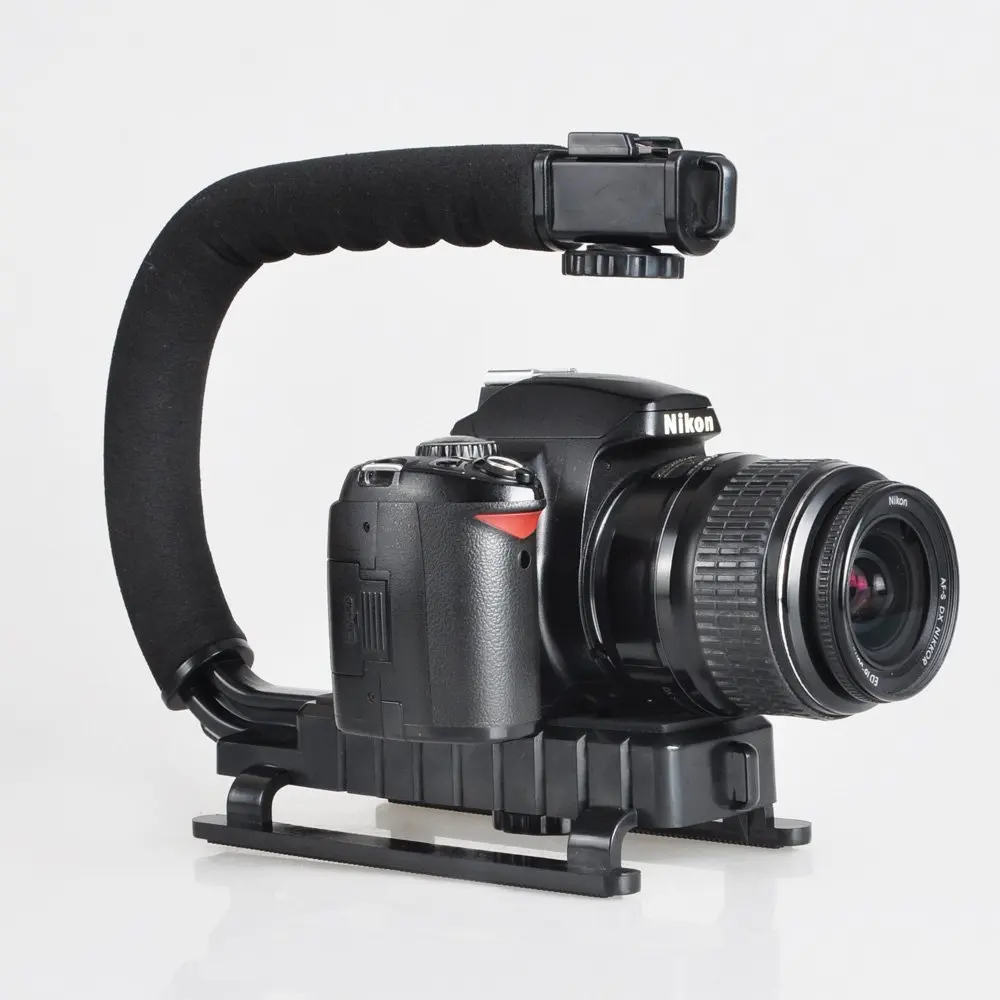 Экшн-камера DSLR с ручкой стабилизатор с-образным кронштейном черный для цифровых
