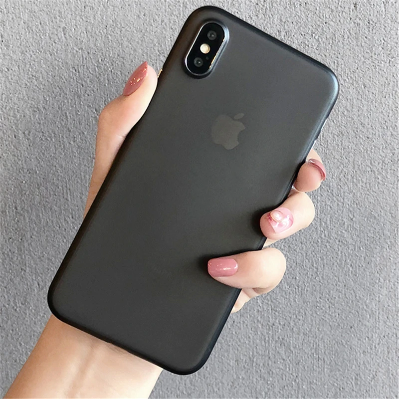 Чехол накладка для iPhone X XS XR Max 6 6S Plus 7 8 ультратонкий прозрачный матовый цвет