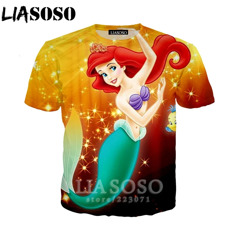 LIASOSO новинка мужская Женская толстовка 3D принт мультфильм аниме Русалочка