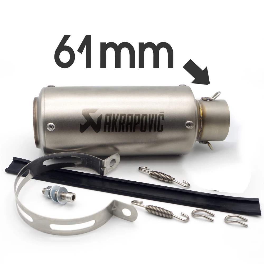 Akrapovic выхлоп мотоцикла выхлопной дБ убийца 51/61 мм для honda cb 400 suzuki gsxr 600 yamaha virago suzuki m109r yamaha fz8 - Color: C Laser mark 61mm