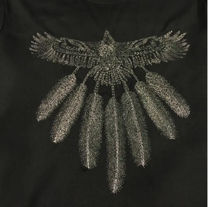 New Novelty 2017 Men Exquisite embroidery eagle T Shirts T-Shirt Hip Hop Skateboard Street Cotton T-Shirts Tee Top kenye #B87 | Мужская