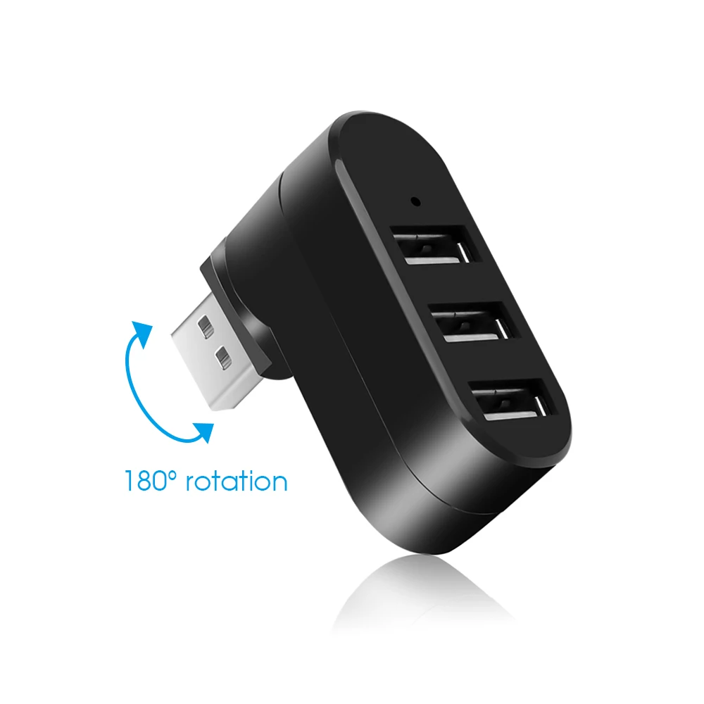 Лидер продаж 3 usb хаб s 2 0 порта USB мини поворотный сплиттер адаптер для ПК ноутбука
