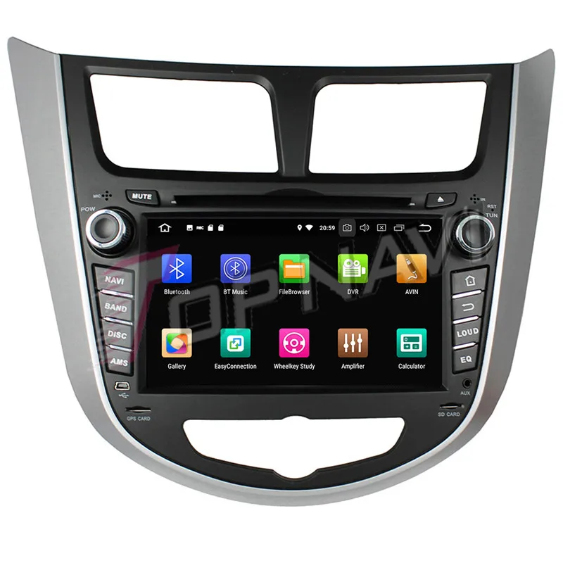 TOPNAVI Octa Core Android 9 0 Автомобильный GPS-навигатор для Hyundai Verna Accent Solaris 2011-2012