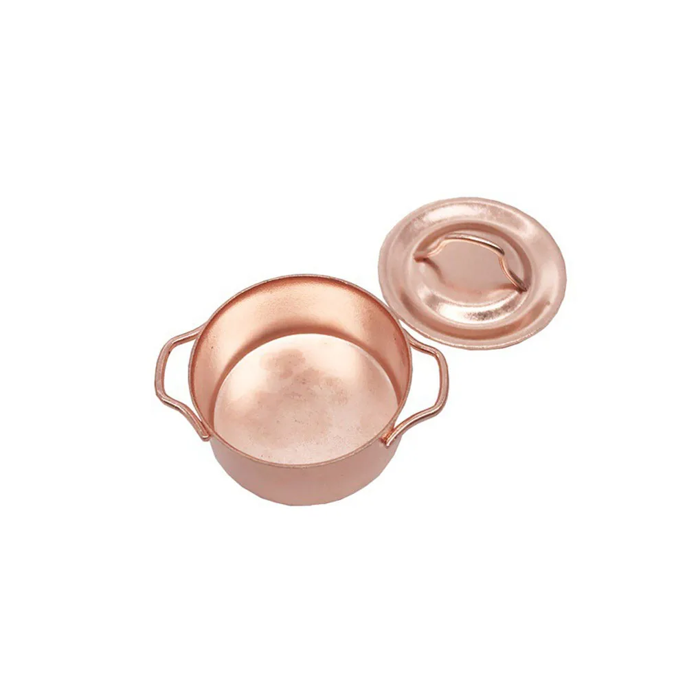 Медная кастрюля для приготовления пищи модель кукольного домика 1/12 миниатюрная