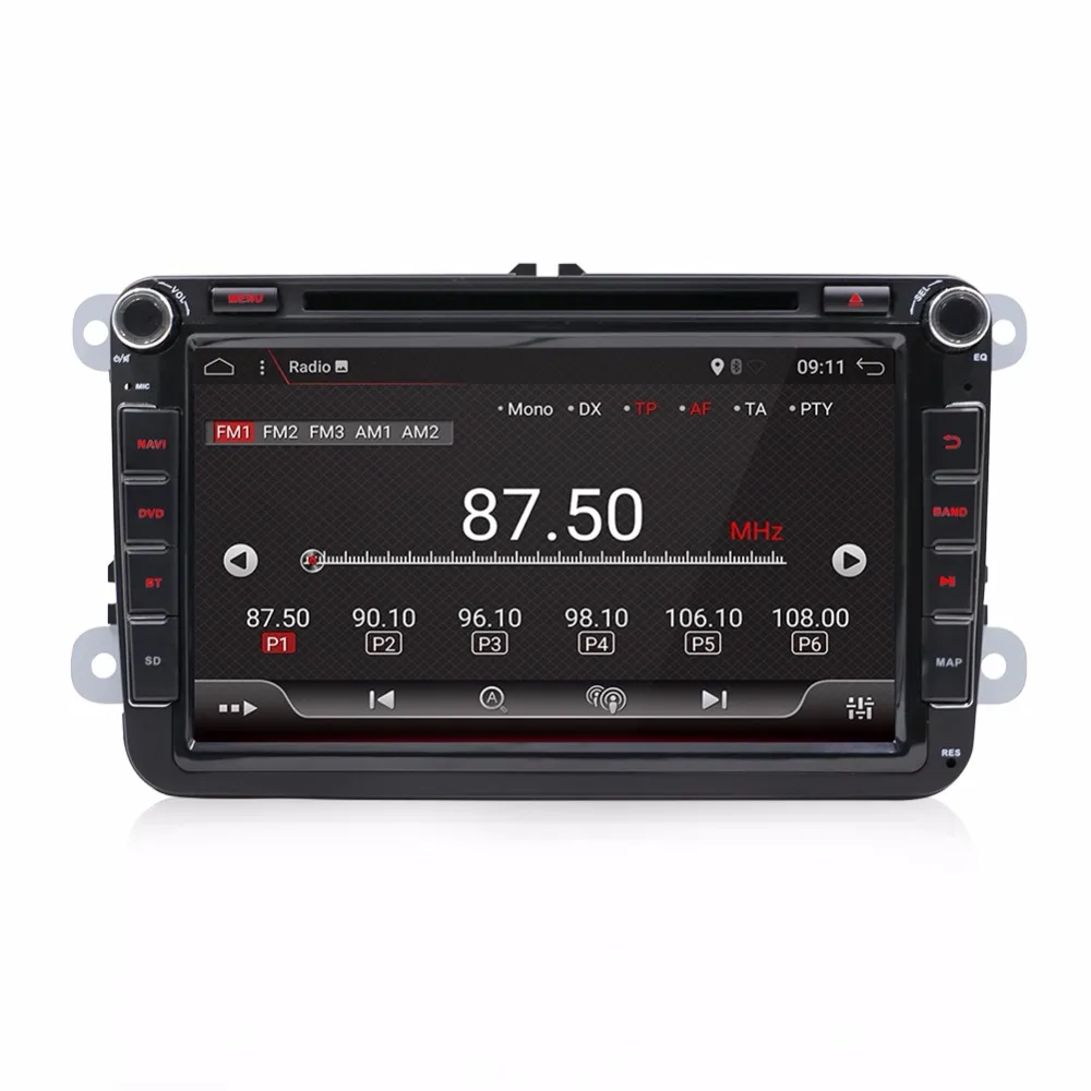 Четырехъядерный Android 7 1 двойной din автомобильный dvd плеер ПК для Volkswagen GOLF V PASSAT TSI gps