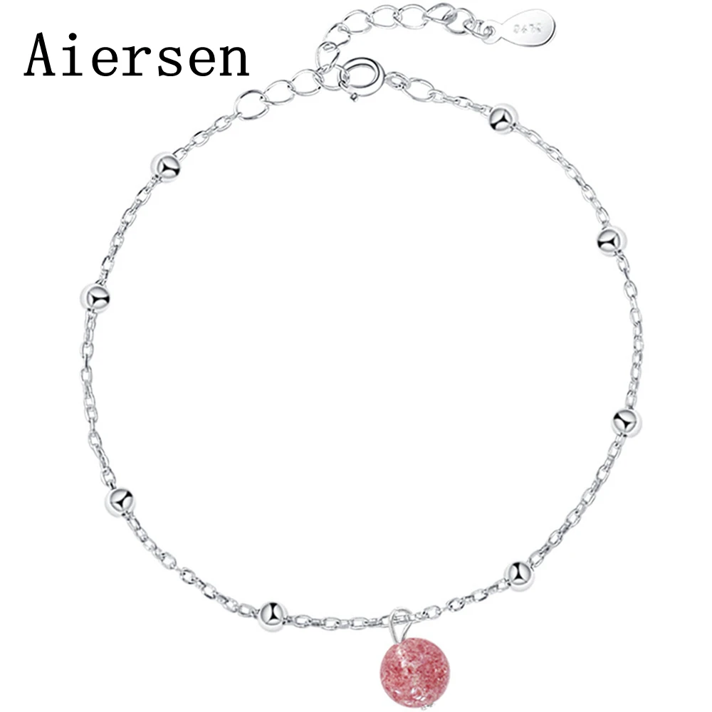Aiersen 2018 Для женщин анклет (браслет на ногу S925 серебро клубника женское кольцо