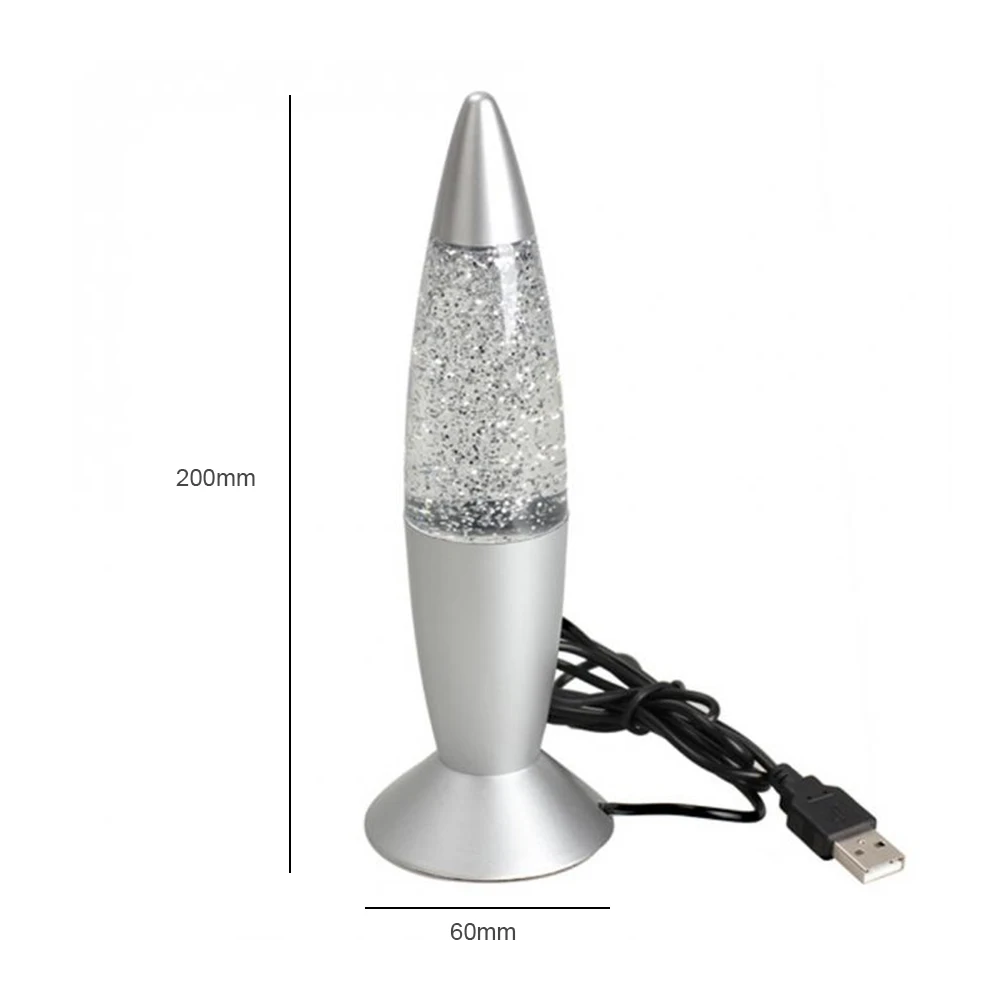 1 шт. 3D ракета мульти Цвет изменение лава лампа RGB светодиодный блестящие вечерние