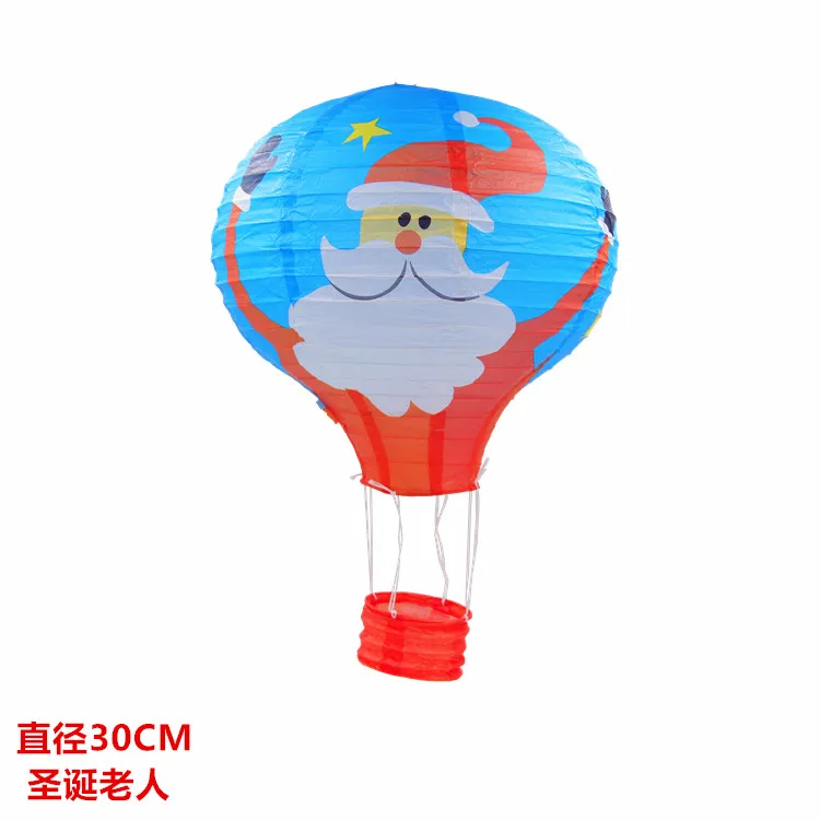 Hot sale 30CM Santa Claus Hot Air Balloon Paper Lantern wedding Lantern Festival children bedroom hanging birthday decoration