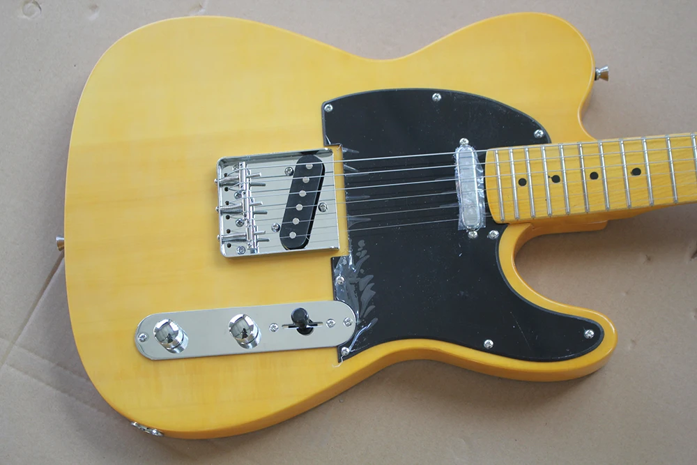 Заводской пользовательский магазин 2016 Новый telecaster желтая древесина клен гриф 6
