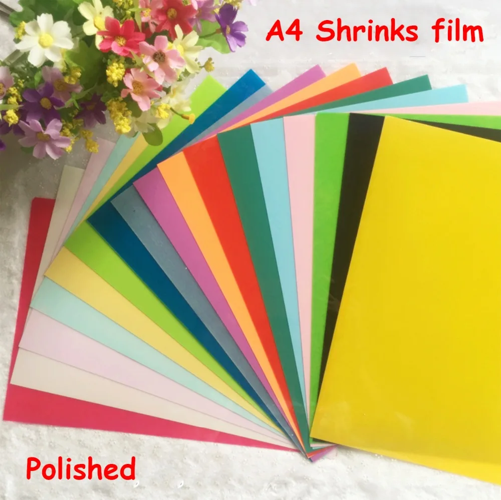 

6pcs/lot Colorful Magic Polished Shrink Film Plastic Sheet Multi Color Educational Toys DIY decorative supplies