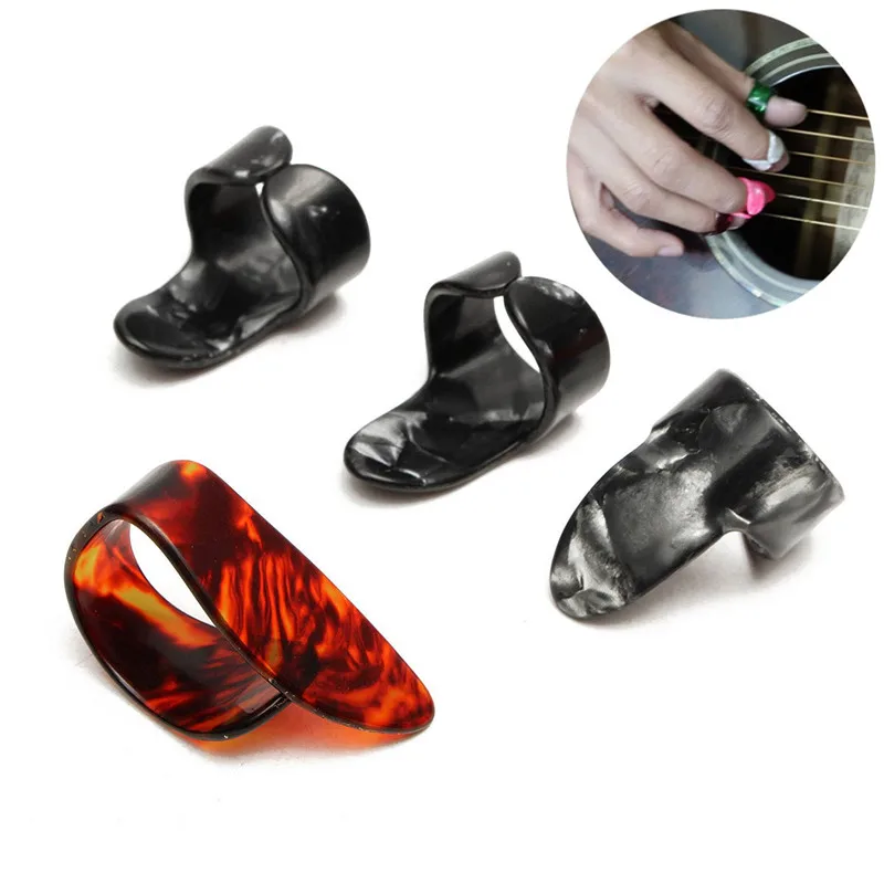 Zebra 4 шт./компл. Celluloid 1 Thumb + 3 пальцевые медиаторы для бас гитары гитар акустической