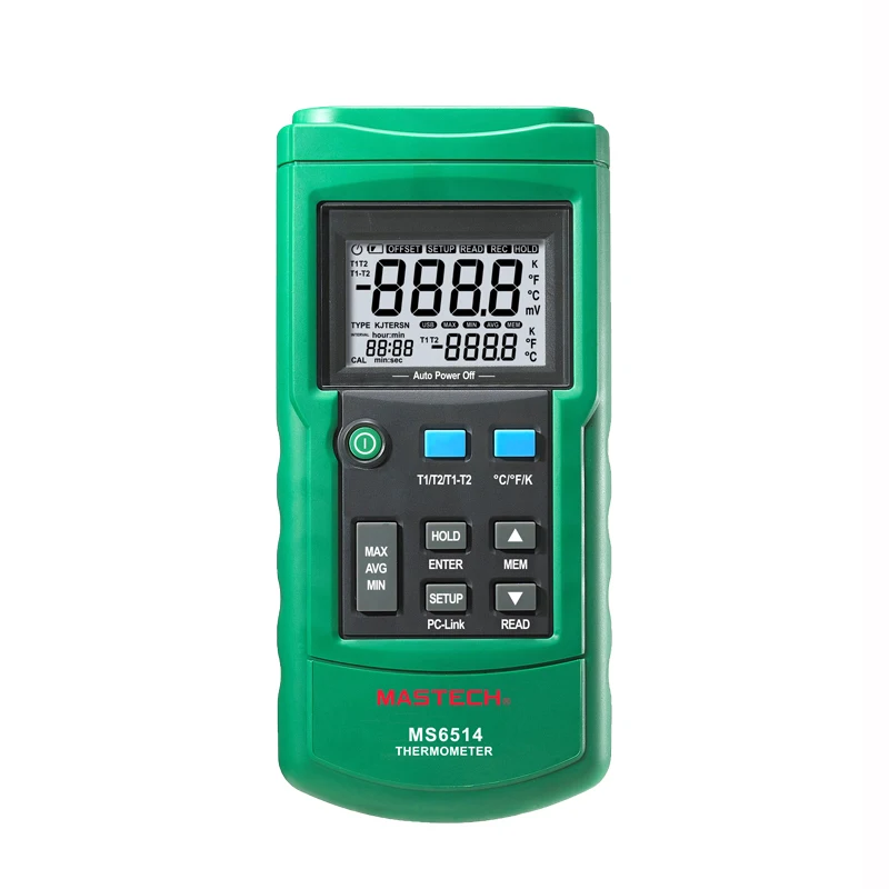 MS6514 двухканальный цифровой термометр Регистратор температуры тестер USB