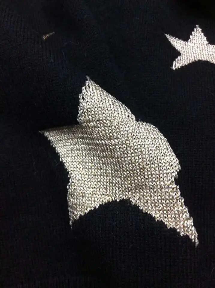 2019 fashion brand cashemere wool stars pattern printed sweater short style knit blouse long sleeve tops wj1839 | Женская одежда
