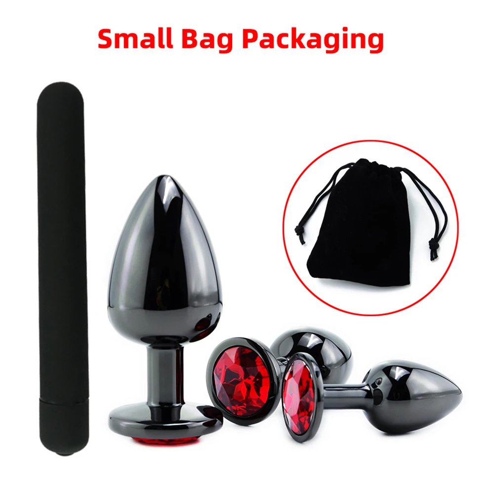 Черная металлическая круглая красная Хрустальная бижутерия огромная Анальная