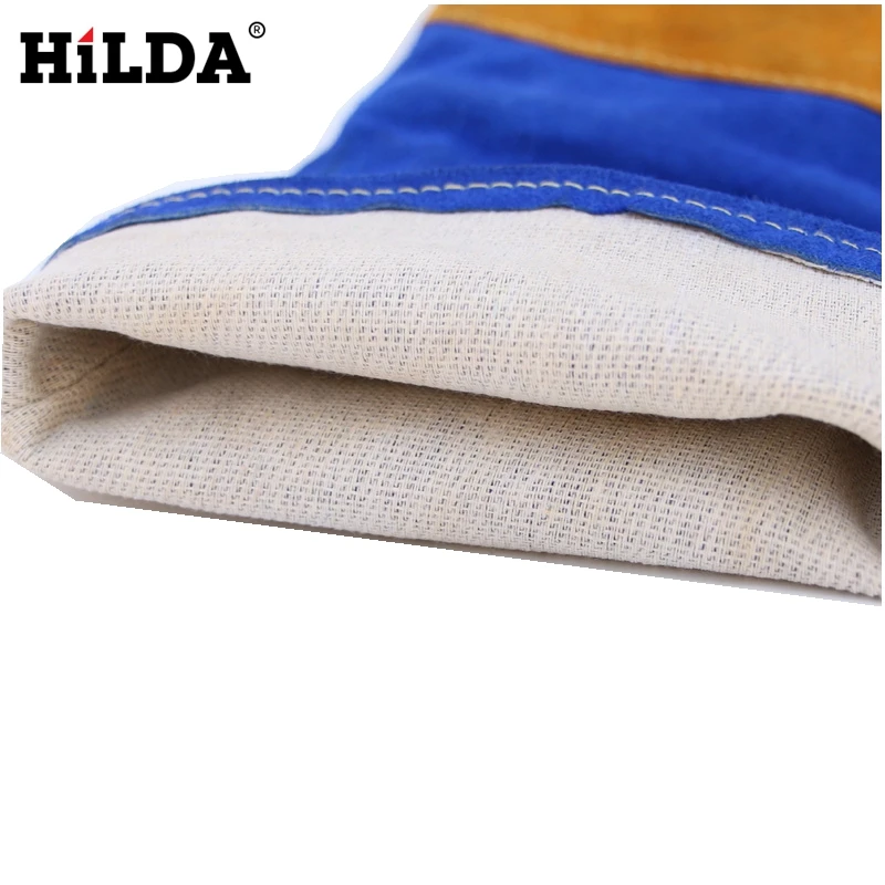 Кожаные противопожарные перчатки HILDA 35 см/40 см Адиабатические сварочные для Tig