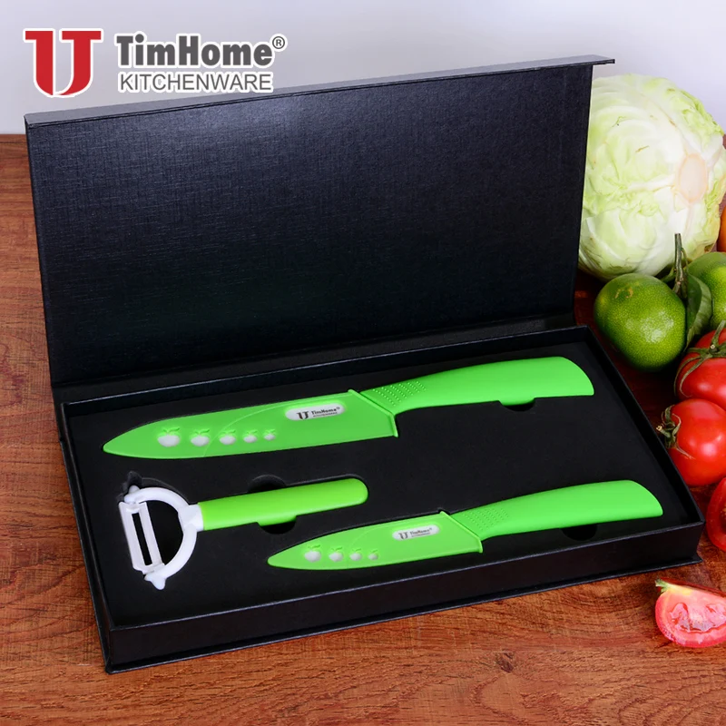 Высокое качество Как Подарки Циркония кухонный нож набор Керамических ножей 4