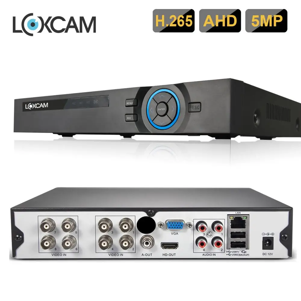 Видеорегистратор LOXCAM h.265 + 8 каналов 5 МП 2592*1944 Мп Мп|Видеорегистратор для