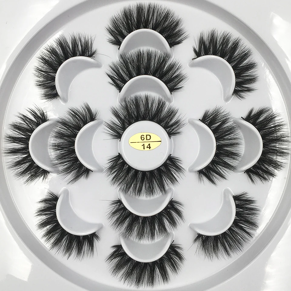 7 пар норковые ресницы оптом Драматические Длинные толстые крест накрест 3d