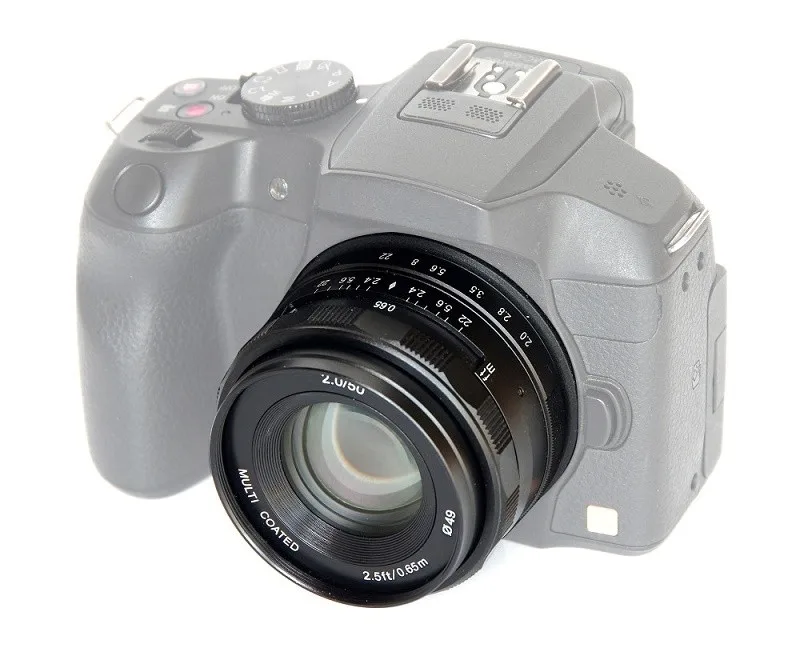 Увеличением фокусного расстояния Mcoplus Meike 50 мм f/2,0 премьер фиксированный объектив с ручной фокусировкой большой диафрагмой объектива Цифрового Фотоаппарата Canon EF-M поддерживающие беззеркальную APS-C Камера EOS M1 M2 M3