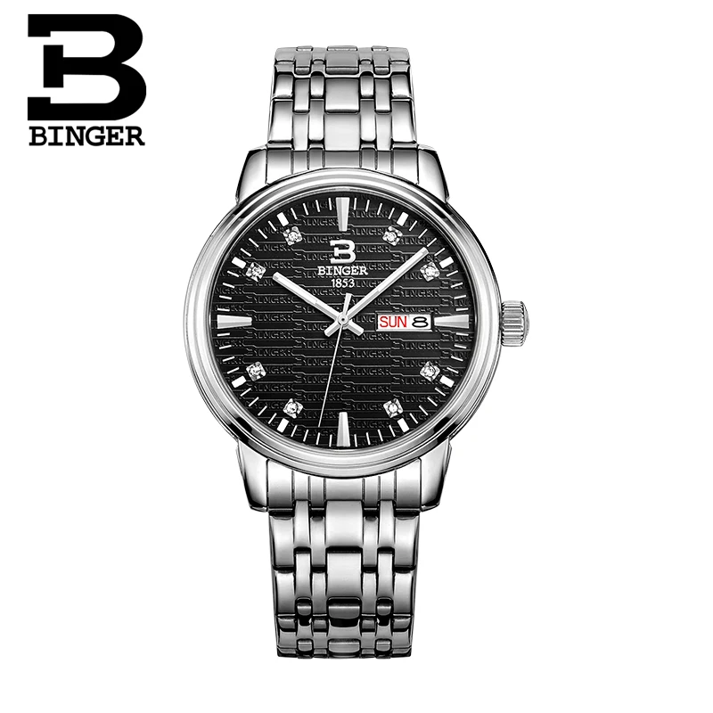 Швейцарские мужские часы наручные от роскошного бренда BINGER ультратонкие