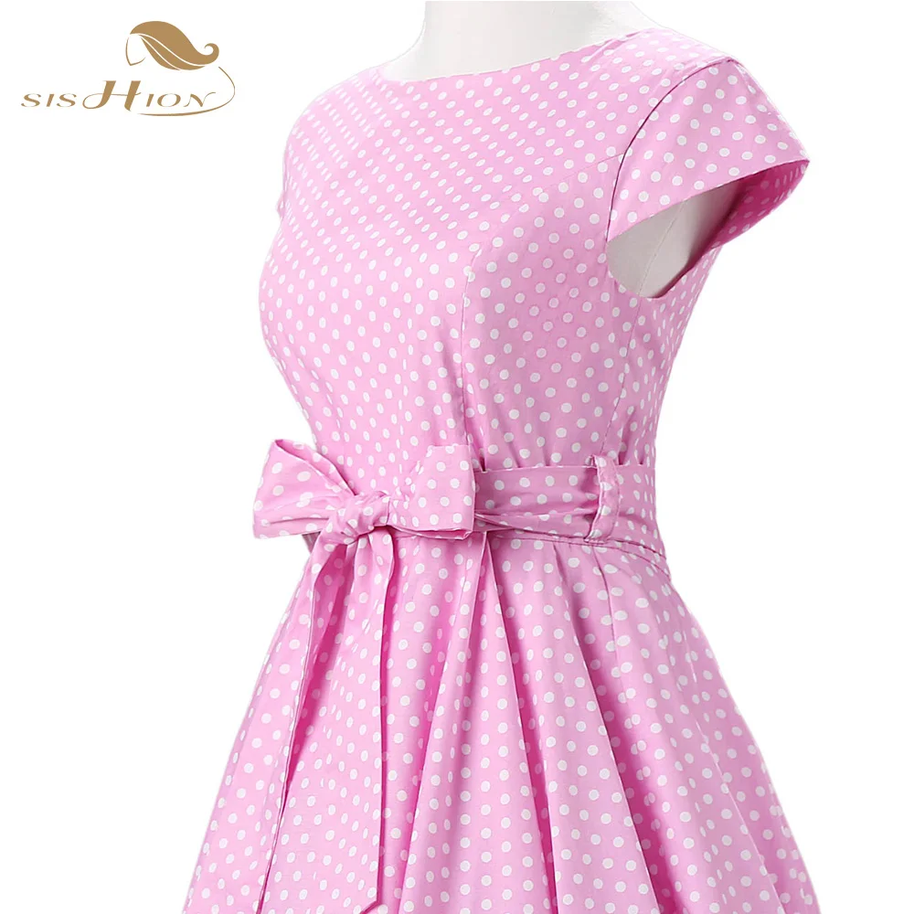 Женская винтажная одежда в горошек стиле Одри Хепберн 50 х годов|vestidos plus|rockabilly