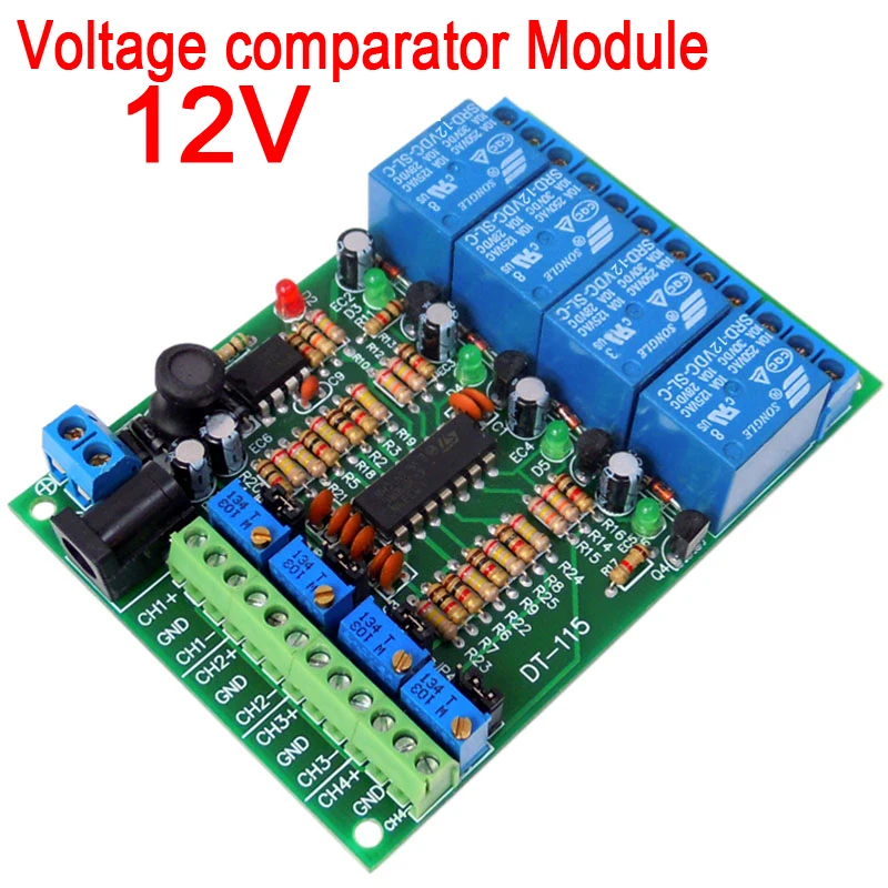 DC12V Напряжение модуль компаратора реле Управление коммутатор 4 канала Лер для