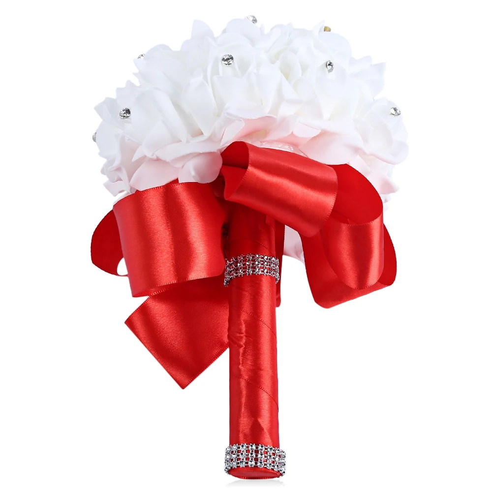 Пенополиэтилен Ручной Свадебный Букет Невесты Холдинг Вырос Цветок Модный